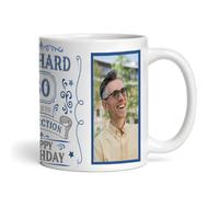 The Card Zoo 80th Birthday Gift Aged to Perfection Blue Photo Tea Coffee Personalised Mug - Gift for Birthday, Custom Personalised Gift, Coffee Mug, Tea Mug, Cup