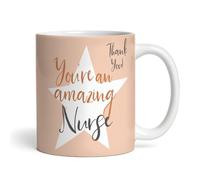 The Card Zoo Amazing Nurse Gift Photo Star Peach Coffee Tea Cup Personalised Mug - Gift for Birthday, Gift for Christmas, Gift for Thank You, Custom Personalised Gift, Coffee Mug, Tea Mug, Cup