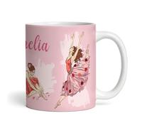 The Card Zoo Ballerina Dancing Present Pink Coffee Tea Cup Personalised Mug - Personalised Gift