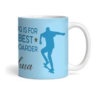 The Card Zoo Best Skateboarder Gift Blue Silhouette Coffee Tea Cup Personalised Mug - Gift for Birthday, Gift for Christmas, Custom Personalised Gift, Coffee Mug, Tea Mug, Cup