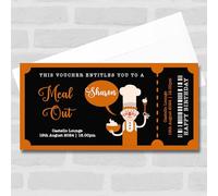 The Card Zoo Black Background Funny Chef Meal Out Personalised Surprise Ticket Gift Voucher