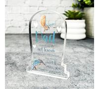 The Card Zoo Dad Kingfisher Bird Blue Gravestone Plaque - Sympathy Gift Keepsake Memorial Gift - Acrylic Ornament, 10x7.7x1cm