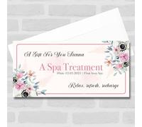 The Card Zoo Floral Vintage Spa Treatment Gift Personalised Surprise Ticket Gift Voucher