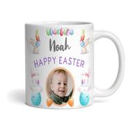 The Card Zoo Happy Easter Present Photo Colourful Bunny Egg Coffee Tea Cup Personalised Mug - Personalised Gift