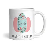 The Card Zoo Happy Easter Present Pink Easter Egg Coffee Tea Cup Personalised Mug - Personalised Gift