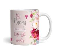 The Card Zoo Personalised Photo Flower Birthday Gift Mother's Day Mug - Gift for Birthday, Gift for Mother's Day, Custom Personalised Gift, White Ceramic, 11oz, Mug