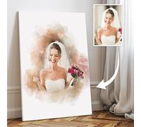 The Card Zoo Personalised Wedding Portrait, Art From Photo, Custom Watercolour Print, Present Keepsake Gift Home Decor For Her Him, Custom Photo Present Keepsake Gift Home Decor