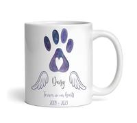 The Card Zoo Pet Loss Paw Print Angel Wings Sympathy Memorial Keepsake Present Personalised Mug - Personalised Gift