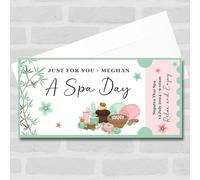 The Card Zoo Pink Spa Icon Spa Day Just For You Personalised Surprise Ticket Gift Voucher