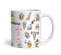 The Card Zoo Retired Weekly Schedule Funny Retirement Gift Tea Coffee Cup Personalised Mug - Gift for Retirement, Custom Personalised Gift, Coffee Mug, Tea Mug, Cup