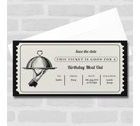The Card Zoo Retro Gift Birthday Meal Out Personalised Surprise Ticket Gift Voucher