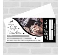 The Card Zoo Tattoo Studio Black Any Details Perforated Business Gift Voucher