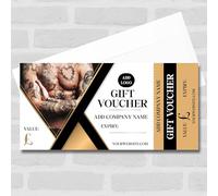 The Card Zoo Tattoo Studio Gold Navy Gold Any Details Perforated Business Gift Voucher