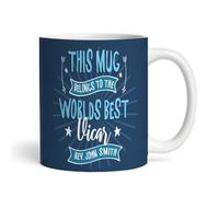 The Card Zoo This Mug - Belongs to Best Vicar Present Blue Coffee Tea Cup Personalised Mug - Personalised Gift