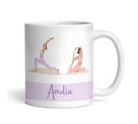 The Card Zoo Yoga Gift Poses Purple Coffee Tea Cup Personalised Mug - Gift for Birthday, Gift for Christmas, Custom Personalised Gift, Coffee Mug, Tea Mug, Cup