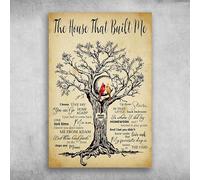 The Cardinal Bird - The House That Built Me, I Know They Say You Can’T Go Home Again Retro Signage for Pub, Cafe, Restaurants and Man Caves - Decorative Metal Tin Sign in 6x8 Inches.