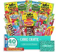 The Care Crate Ultimate Candy Snack Box Care Package ( 40 piece Candy Snacks) Includes 20 Full Size Candies - Starburst, Skittles, Twizzlers & More!