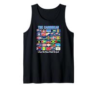 The Caribbean Where Ocean Meets The Soul Country Flags Tank Top