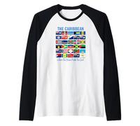 The Caribbean Where Ocean Meets The Soul Flags Raglan Baseball Tee