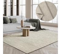 the carpet Boho Natur Wool Hand-woven wool carpet in a natural Scandinavian boho look, handmade for a unique style, beige cream, 160 x 230 cm