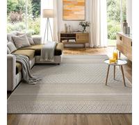 the carpet Calgary Heavy Duty Flat Weave Rug, Modern Design, Ideal for Living Room, Dining Room, Outdoor, Indoor and Outdoor, Vintage Look, Boho Style, Beige Yellow, 160 x 220 cm