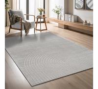 the carpet Elisa modern living room rug, geometric design, high pile density and pleasantly soft, gray, 240 x 340 cm