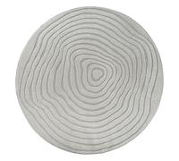 the carpet Everest - modern short pile with high-low effect, 3D effect, high pile density and pleasantly soft, Grey, 120 cm Round