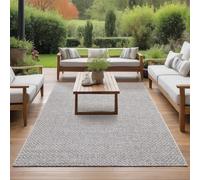 the carpet Maldives - Durable outdoor rug with Boho and Vintage design, weather-resistant and easy to clean, for balcony, terrace & garden, Grey, 160 x 230 cm