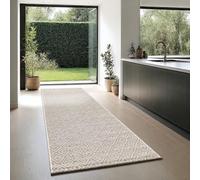 the carpet Maldives - Durable outdoor rug with Boho and Vintage design, weather-resistant and easy to clean, for balcony, terrace & garden, Brown, 80 x 250 cm