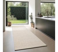 the carpet Maldives - Durable outdoor rug with Boho and Vintage design, weather-resistant and easy to clean, for balcony, terrace & garden, Beige, 80 x 250 cm