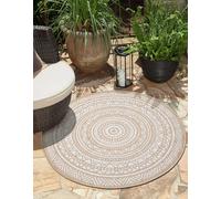 the carpet Mistra - durable and modern rug, robust and easy to maintain, suitable for indoor and outdoor use, living room, ideal for kitchen, hallway and conservatory, Nature, 160 cm Round