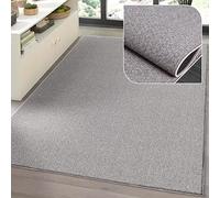 the carpet Natal Modern Plain Living Room Rug Kitchen Tufting Durable Short Pile with Felt Backing Soft & Stain Resistant Grey 133 x 170 cm