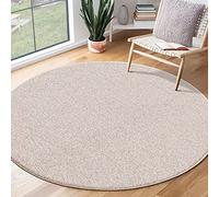 the carpet Natal Modern Plain Rug Living Room Kitchen Stain Resistant Beige 80 cm Round