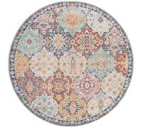 the carpet Palma Robust Outdoor Rug, Modern Design, Weatherproof and UV Resistant, for Balcony, Also Suitable for Kitchen or Dining Room, Multicoloured, 120 cm Round