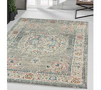 the carpet Palma Robust Outdoor Rug, Modern Design, Weatherproof and UV-Resistant, for Balcony, Patio and Conservatory, But Also Suitable for Kitchen or Dining Room, Grey Orient, 80 x 300 cm