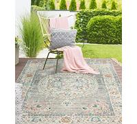 the carpet Palma Robust Outdoor Rug, Modern Design, Weatherproof and UV-Resistant, for Balcony, Patio and Conservatory, But Also Suitable for Kitchen or Dining Room, Grey Orient, 120 x 170 cm