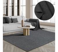the carpet Premium Wool Handwoven Carpet, Natural Fiber Wool Rug, Elegance in Scandinavian Flat Weave Style, Anthracite, 120 x 170 cm