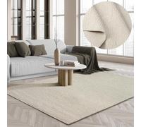 the carpet Premium Wool Handwoven Carpet, Natural Fiber Wool Rug, Elegance in Scandinavian Flat Weave Style, Cream, 160 x 230 cm