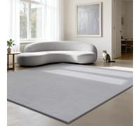 the carpet Relax Cuddly Short Pile Rug, Non-Slip Underside, Washable up to 30 Degrees, Super Soft, Fur Look, Grey, 240 x 240 cm Square