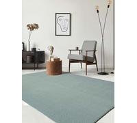 the carpet Relax Cuddly Short Pile Rug, Non-Slip Underside, Washable up to 30 Degrees, Super Soft, Fur Look, Blue, 80 x 300 cm