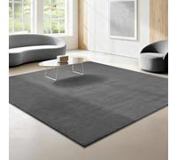 the carpet Relax Cuddly Short Pile Rug, Non-Slip Underside, Washable up to 30 Degrees, Super Soft, Fur Look, Anthracite, 240 x 240 cm Square