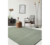 the carpet Relax Cuddly Short Pile Rug, Non-Slip Underside, Washable up to 30 Degrees, Super Soft, Fur Look, Green, 80 x 300 cm