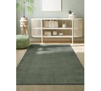 the carpet Relax Cuddly Short Pile Rug, Non-Slip Underside, Washable up to 30 Degrees, Super Soft, Fur Look, Green, 80 x 300 cm