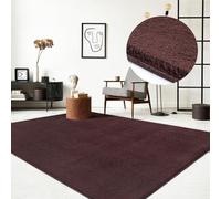 the carpet Relax Modern Fluffy Short Pile Rug, Non-Slip Underside, Washable up to 30 Degrees, Super Soft, Fur Look, Bordeaux, 120 x 160 cm