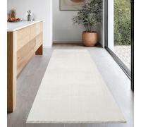 the carpet Relax Rug, Modern, Fluffy, Short Pile, Non-Slip Underside, Washable up to 30°C, Super-Soft, Fur Look, Cream, 80 x 300 cm