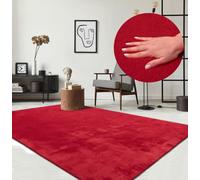 the carpet Relax Rug, Modern, Fluffy, Short Pile, Non-Slip Underside, Washable up to 30°C, Super-Soft, Fur Look, Red, 200 x 280 cm