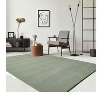 the carpet Relax Rug, Modern, Fluffy, Short Pile, Non-Slip Underside, Washable up to 30°C, Super-Soft, Fur Look, Green, 60 x 110 cm