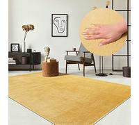 the carpet Relax Rug, Modern, Fluffy, Short Pile, Non-Slip Underside, Washable up to 30°C, Super-Soft, Fur Look, Gold, 120 x 160 cm