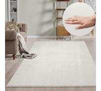 the carpet Relax Rug, Modern, Fluffy, Short Pile, Non-Slip Underside, Washable up to 30°C, Super-Soft, Fur Look, Cream-2, 200 x 280 cm