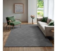 the carpet Rio - modern and soft carpet with non-slip backing and 3D look, fluffy surface, easy-care and robust, anthracite, 120 x 160 cm